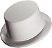 Plastic Velour Top Hat White