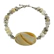 Handmade Agate & Silver Floral Bead Bracelet