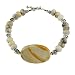 EXP Handmade Agate & Silver Floral Bead Bracelet