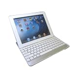 iPad2 bluetoothキーボード内蔵アルミケース 【USキーボード】 ホワイト 日本語操作説明書付き