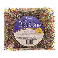 Darice Glass "E" Beads, Multi Silver Lined, 1 Pound Pkg
