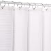 White Waffle-Weave Fabric Shower Curtain