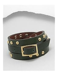 Leather Bracelet In White Base