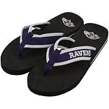NFL Baltimore Ravens Contoured Flip Flops - Black/Purple (10/11)