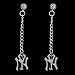 New York Yankees Ladies Sterling Silver Dangle Charm Post Earrings