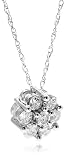 10k White Gold Diamond Cluster Pendant (1/2 cttw, H-I Color, I2-I3 Clarity)