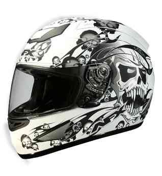 New Genuine AFX Motorcycle Helmet / ATV Helmet / Snowmobile Helmet / FX-16 Adult Full Face / White Skull / X-Large / Pt # 0101-2584