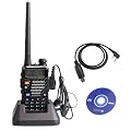 AGPtek® BaoFeng Newest Model UV-5RE 136-174/400-480 MHz Dual Band Dual Display FM Ham Two Way Radio + USB Programming Cable