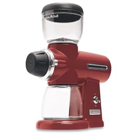 KitchenAid KPCG100ER Pro Line Burr Coffee Grinder, Empire Red