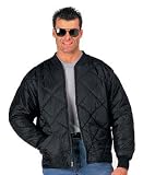 Diamond Quilted Flight Jacket, Black