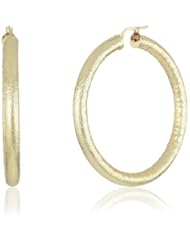 1AR by UnoAerre 18KT Gold Plated 4.5 X 50 Textured Hoop Earrings