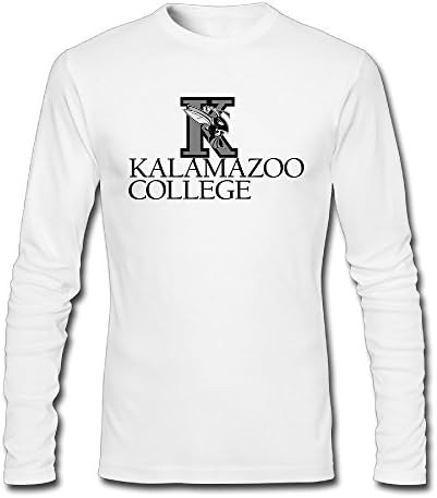 Fanlig Men's Kalamazoo College Long Sleeve Crew Neck White T-shirts