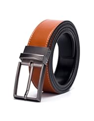 Apparel: Fine Mens Dress Top Leather Reversible Belt-Classic Designs-Removable Buckle