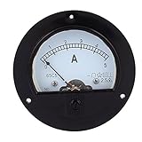 uxcell　アナログ電流計 DC 0-5A 65C5モデル クラス 2.5 カレントテスタ ラウンドパネル