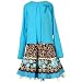 Girls Plus Size Dress Set TURQUOISE BROWN FLORAL RARE EDITIONS Girl 10.5-18.5