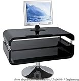 TV-Rack in Hochglanz schwarz mit Glasboden in schwarz, Maße: B/H/T ca. 75/52/40 cm