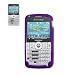 Fashionable Perfect Fit Soft Silicon Gel Protector Skin Cover (Faceplate/Snap On) Rubber Cell Phone Case with Screen Protector for Samsung Code SCH-i220 MetroPCS - Purple