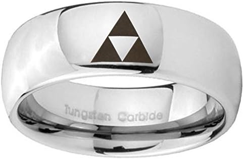 8MM Tungsten Triforce Legend of Zelda Mirror Glossy Classic Dome Wedding Ring Size 8