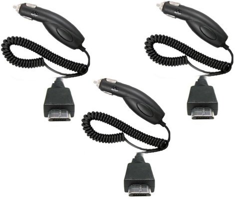 3 QTY x For HTC EVO 3D Premium IC Chip Car Vehicle Charger