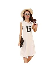 Sleeveless Cotton/Linen General Print  Dress