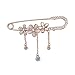 Maikun Triple Flowers Pendant Sweater Safety Breastpin Brooch