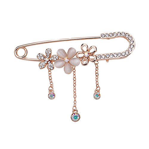 Maikun Triple Flowers Pendant Sweater Safety Breastpin Brooch