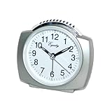 Equity by La Crosse 27006 Battery Operated Analog Alarm Clock, Silver