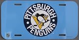 Pittsburgh Penguins Throwback Blue Logo Plastic License Plate
