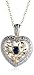 18k Gold Overlay Sterling Silver Sapphire and Diamond-Accent Heart Pendant, 18"