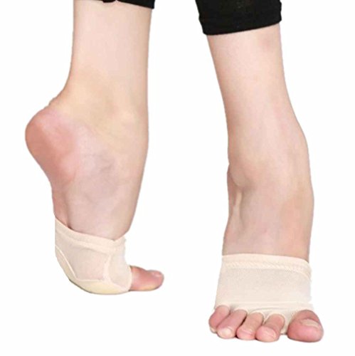 Girls Nude Lyrical Jazz Bare Foot Thong Paw Shoes Fitness