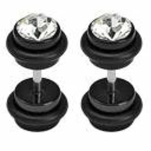 Earrings Rings Fake CZ Cheater Plug 16 gauge - Sold as a pair