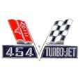 Chevrolet 454 Turbo-Jet Flags Pin 1"