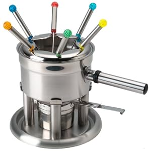 Hoffritz Stainless Steel Fondue Set With 6 Forks by Hoffritz