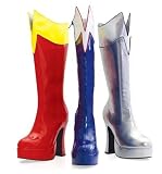 ES557-COSMIC 5.5 inch Heel Two Tone Knee Boot Women's Size Shoe With Chunky Heel