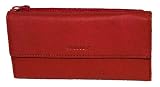 Saddler Leather Long Zip Top Purse with Half Flap Tab Fastener Coin Section