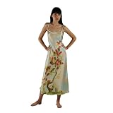 Pure Silk Nightgown -- Spring Serenity -- (Large) Women's Sleepwear in Exquisitely Hand Painted 100% Silk