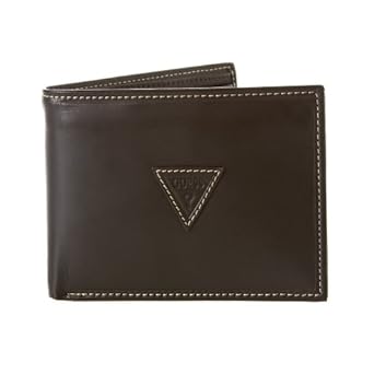 Guess Men's Passcase Billfold Brown Wallet Guess Men's Passcase Billfold Brown Wallet