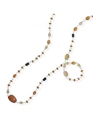 MMA Silver - 36 inch Multistone Beaded Necklace