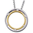 0.20Ct.T.W. Round Brilliant Cut Diamonds in 14Kt. Two Tone Gold. Two Tone Diamond Fashion Necklace