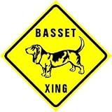 BASSET CROSSING sign street * dog pet caution