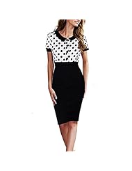 Polka Dot Print Cotton/Polyester/Spandex Bodycon Dress/Party Dress 