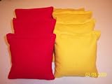 Cornhole Bags- 8 ACA Regulation Bags (2 sets of 4) Red and Yellow