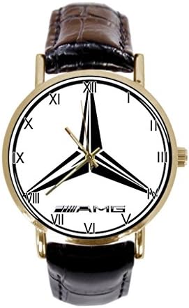 Mercedes Benz AMG Custom Unisex Stainless Steel Leather Strap Watch Angie Res