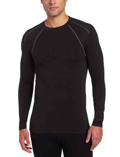 tasc Performance Men's Hybrid Fitted Long Sleeve Tee, Black, Medium