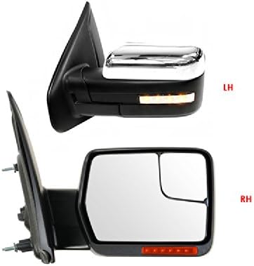 Premium! 2004-2012 Ford F-150 Power Heated w/Turn Signals &amp; Convex Glass Door Mirror Pair