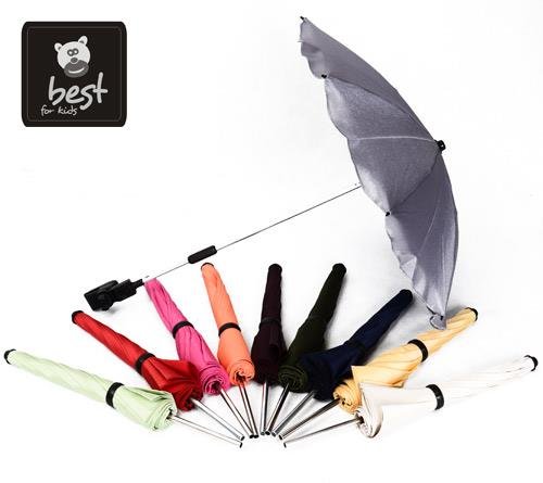 Best For Kids Universal parapluie de poussette TECHNOLOGIE DE POINTE maximum de protection UV standard 801 - parapluie et parasol adapté à toute poussette, flexible et pliable, 13 couleurs au choix