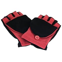 Ski Winter Flip Mitten Fingerless Gloves Glomitt Pink