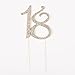 Ella Celebration 18 Cake Topper for 18th Birthday Party Gold Crystal Rhinestone Decoration (Gold)