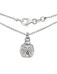 Ze Sterling Silver Lady Bug Pendant Necklace