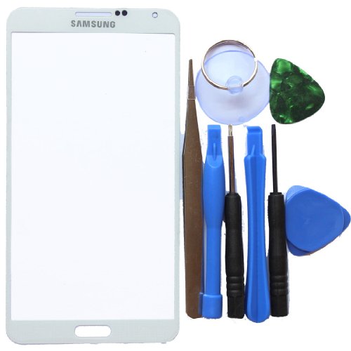 White Samsung Galaxy Note III 3 N9000 N9005 Front Screen Glass Cover Replacement